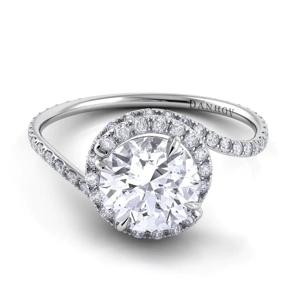 Low Setting Swirl Diamond Ring
